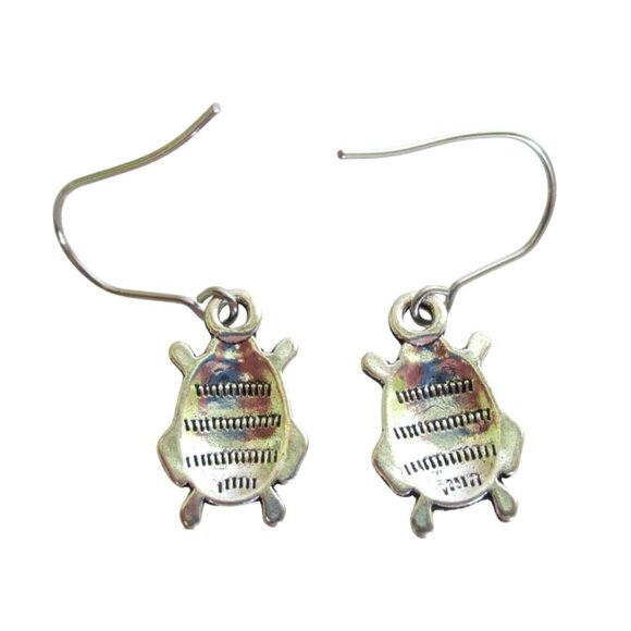 New Ladybug Dangle Earrings on Stainless Wires Bug Nature Jewelry - Picture 3 of 6
